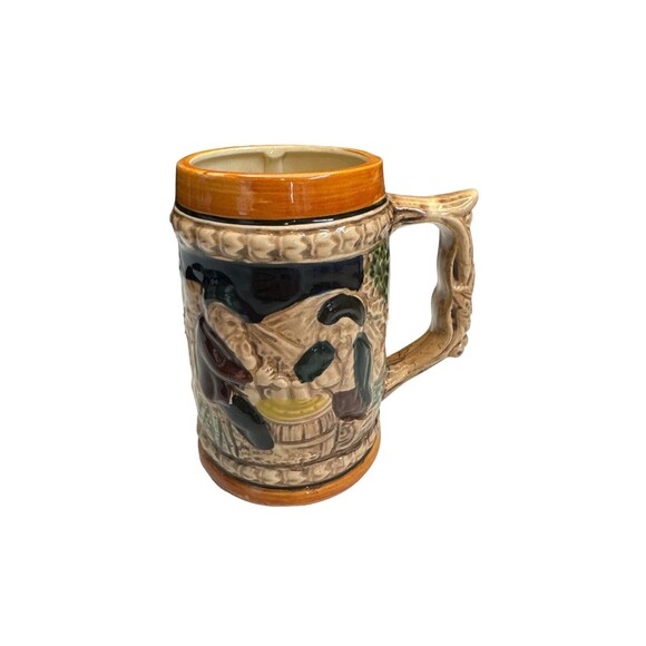 Beer Stein Mug Made In Japan German Pub‎ Trimont Ceramic Antique Set Of 2 - Picture 11 of 11